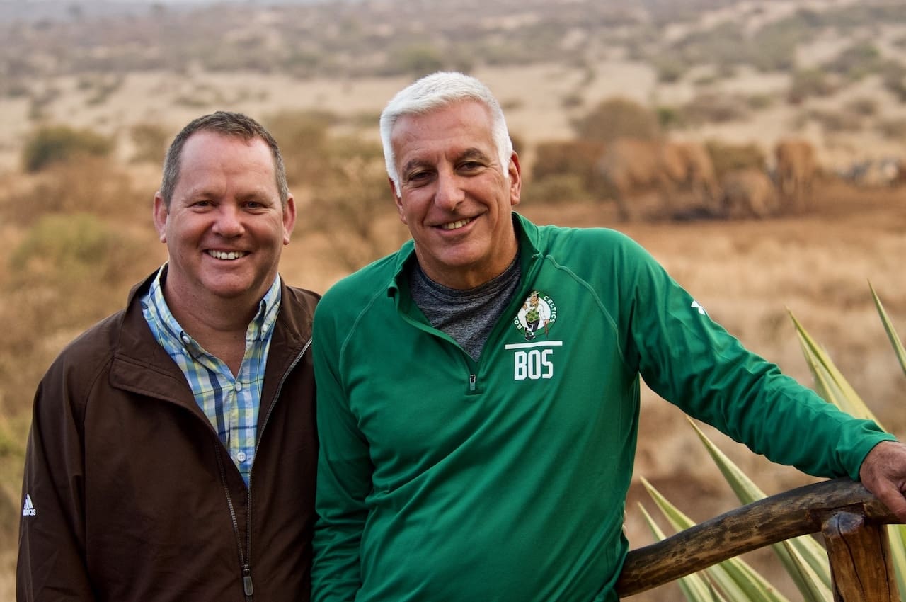 Two gay men on vacation in Kenya.