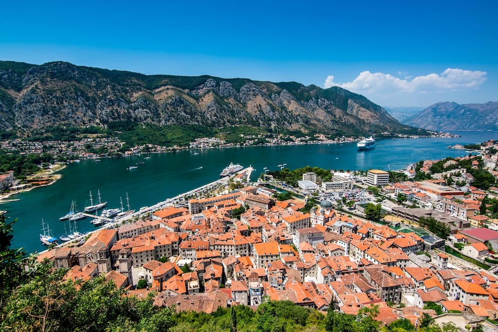 Bay of Kotor and its beautiful terracotta roof villages.